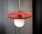 Lampe de Table de Cuisine Suspendue Mid-Century en Plastique Rouge, 1960s 1