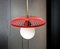 Mid-Century Kitchen Table Hanging Lamp in Red Plastic, 1960s, Image 1