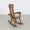 Brutalist Rocking Chair in Oak attributed to De Puydt, 1970s, Image 1