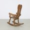 Brutalist Rocking Chair in Oak attributed to De Puydt, 1970s 5