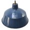 Lámpara colgante industrial vintage de fábrica esmaltada en azul, Imagen 2
