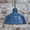 Lampe à Suspension Industrielle Vintage en Émail Bleu 4