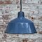 Vintage Industrial Blue Enamel Factory Pendant Lamp, Image 4