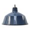 Vintage Industrial Blue Enamel Factory Pendant Lamp 1