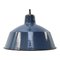 Vintage Industrial Blue Enamel Factory Pendant Lamp, Image 1