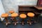 Vintage Brutalist Corner Bar with Stools, 1950, Set of 6 7