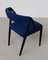 Fully Restored Ebonized Oak Dining Chairs in Blue Fabric by Kai Kristiansen from Schou Andersen, 1960s, Set of 8, Image 3
