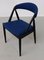 Fully Restored Ebonized Oak Dining Chairs in Blue Fabric by Kai Kristiansen from Schou Andersen, 1960s, Set of 8 8