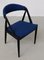 Ebonized Oak Dining Chairs in Blue Fabric by Kai Kristiansen from Schou Andersen, 1960s, Set of 8 11