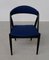 Komplett restaurierte Esszimmerstühle aus ebonisierter Eiche mit blauem Stoffbezug von Kai Kristiansen von Schou Andersen, 1960er, 8 . Set 10