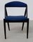 Fully Restored Ebonized Oak Dining Chairs in Blue Fabric by Kai Kristiansen from Schou Andersen, 1960s, Set of 8 9