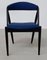 Fully Restored Ebonized Oak Dining Chairs in Blue Fabric by Kai Kristiansen from Schou Andersen, 1960s, Set of 8, Image 9