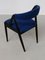 Komplett restaurierte Esszimmerstühle aus ebonisierter Eiche mit blauem Stoffbezug von Kai Kristiansen von Schou Andersen, 1960er, 8 . Set 5