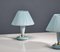 Blaue italienische Mid-Century Nachttischlampen, 1950er, 2er Set 2