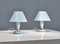 Blaue italienische Mid-Century Nachttischlampen, 1950er, 2er Set 1