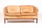 Tan Leather Rosewood Sofa by Illum Wikkelso for Holger Christensen 3