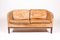 Tan Leather Rosewood Sofa by Illum Wikkelso for Holger Christensen 1