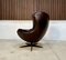 Swivel Leather Lounge Chair by Henry Walter Klein for Bramin, Denmark, 1960s, Image 4