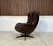 Swivel Leather Lounge Chair by Henry Walter Klein for Bramin, Denmark, 1960s 3