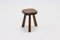 Artisan Stained Pine Stool, France, 1950s, Image 1