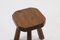 Artisan Stained Pine Stool, France, 1950s, Image 6