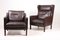 Danish Leather Lounge Chairs, 1980s, Set of 2 1
