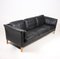 Vintage Danish Three-Seater Black Leather Sofa from Mogens Hansen, 1980s 5