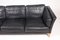 Dänisches Vintage Drei-Sitzer Sofa aus Schwarzem Leder von Mogens Hansen, 1980er 4