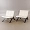 Lounge Chairs in White Leather & Wood in the style of Roche Bobois, Set of 2 1
