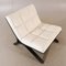 Lounge Chairs in White Leather & Wood in the style of Roche Bobois, Set of 2 3