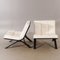 Lounge Chairs in White Leather & Wood in the style of Roche Bobois, Set of 2 4