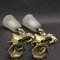 Art Deco Wall Lights with Bronze Mount from Muller Frères, 1920s, Set of 2 3