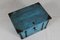 Antique Swedish Campaign Chest with Patinated Blue Paint and Iron, 1850s 5
