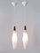 Vintage Scandinavian Opaline Glass and Teak Pendant Lamps, 1960s, Set of 2 4