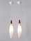 Vintage Scandinavian Opaline Glass and Teak Pendant Lamps, 1960s, Set of 2, Image 4