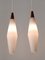 Vintage Scandinavian Opaline Glass and Teak Pendant Lamps, 1960s, Set of 2 12