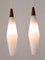 Vintage Scandinavian Opaline Glass and Teak Pendant Lamps, 1960s, Set of 2, Image 7