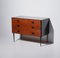 Italian Chest of Drawers in Wood with Iron Legs and Brass Details, 1950s 1