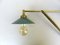 Wall Lamp in Brass & Green Enamel, 1920s 7