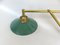 Wall Lamp in Brass & Green Enamel, 1920s, Image 13