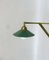 Wandlampe aus Messing & Grüner Emaille, 1920er 3