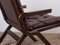 Leather Folding Chairs from Ekornes Norway, 1960s, Set of 2, Image 3