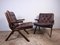 Leather Folding Chairs from Ekornes Norway, 1960s, Set of 2 1