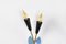 Italian Blue Brass Sconces, 1950s, Set of 2 3