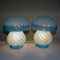 Scandinavian Blue Mushroom Glass Table Lamps, 1970s, Set of 2 5