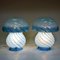 Scandinavian Blue Mushroom Glass Table Lamps, 1970s, Set of 2 8