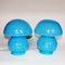 Scandinavian Blue Mushroom Glass Table Lamps, 1970s, Set of 2, Image 1