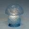 Scandinavian Blue Mushroom Glass Table Lamp, 1970s 4