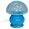 Lampe de Bureau Champignon Scandinave en Verre Bleu, 1970s 1