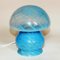 Scandinavian Blue Mushroom Glass Table Lamp, 1970s 6